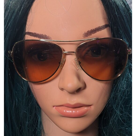 Coach Horse And Carriage Light Gold And Black Aviator Sunglasses main image 6